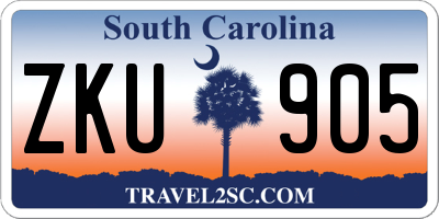 SC license plate ZKU905
