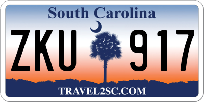SC license plate ZKU917