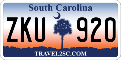 SC license plate ZKU920