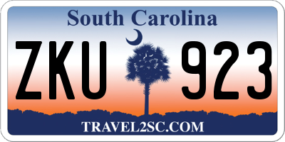 SC license plate ZKU923