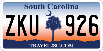 SC license plate ZKU926