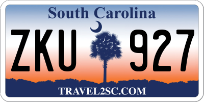 SC license plate ZKU927