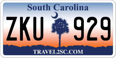 SC license plate ZKU929