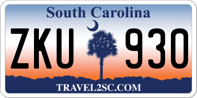 SC license plate ZKU930