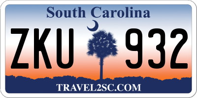 SC license plate ZKU932