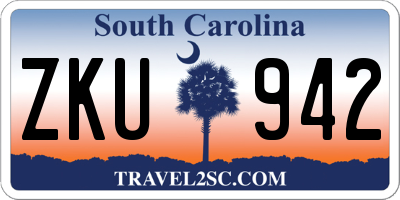 SC license plate ZKU942