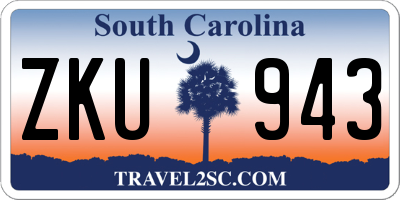 SC license plate ZKU943