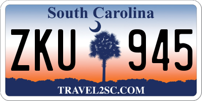 SC license plate ZKU945