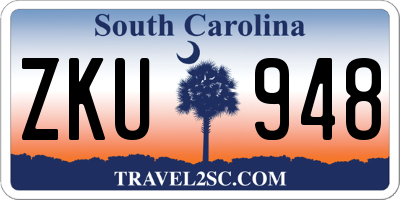 SC license plate ZKU948