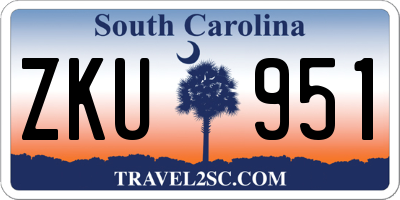 SC license plate ZKU951