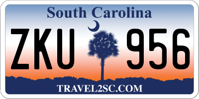 SC license plate ZKU956