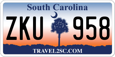 SC license plate ZKU958