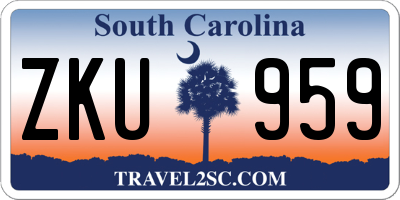 SC license plate ZKU959