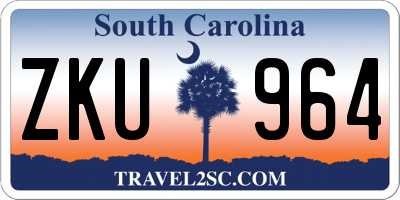 SC license plate ZKU964
