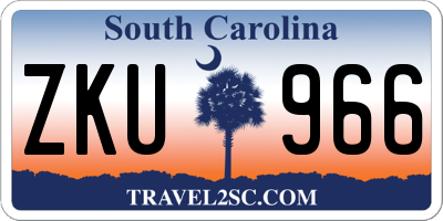 SC license plate ZKU966