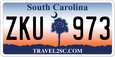 SC license plate ZKU973