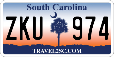 SC license plate ZKU974