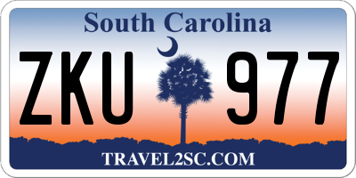 SC license plate ZKU977