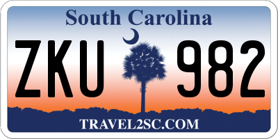 SC license plate ZKU982