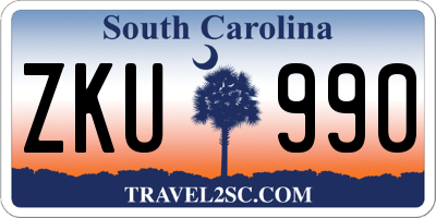 SC license plate ZKU990