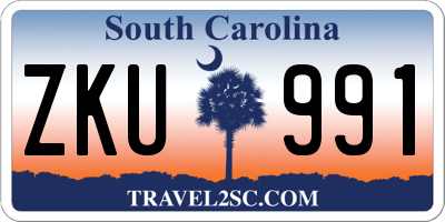SC license plate ZKU991