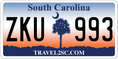 SC license plate ZKU993