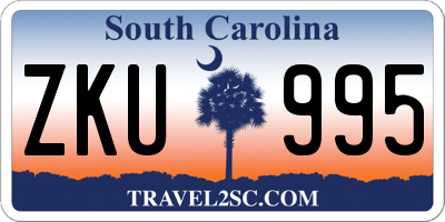 SC license plate ZKU995