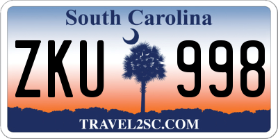 SC license plate ZKU998