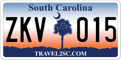 SC license plate ZKV015