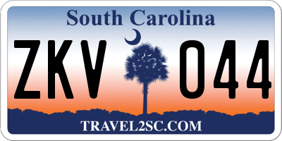 SC license plate ZKV044