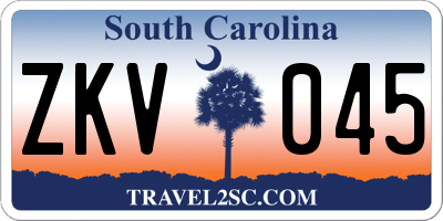 SC license plate ZKV045