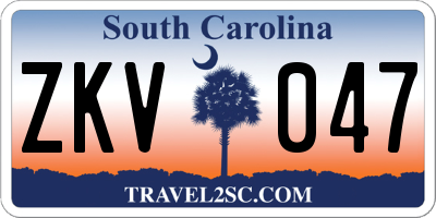 SC license plate ZKV047