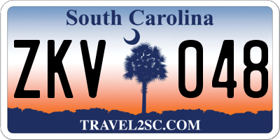 SC license plate ZKV048