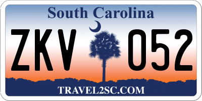SC license plate ZKV052