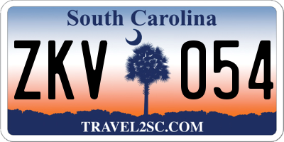 SC license plate ZKV054
