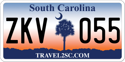 SC license plate ZKV055