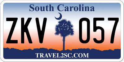 SC license plate ZKV057