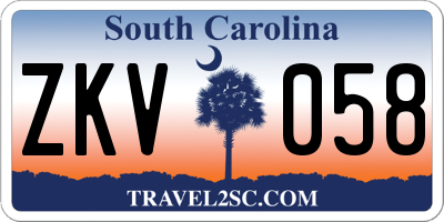 SC license plate ZKV058