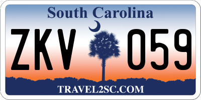 SC license plate ZKV059