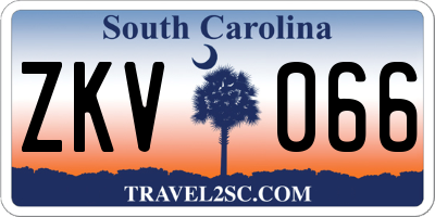 SC license plate ZKV066