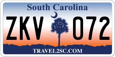 SC license plate ZKV072
