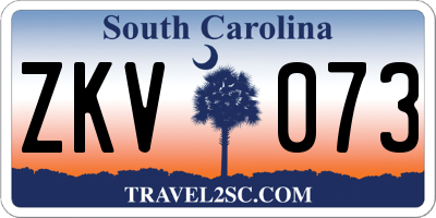 SC license plate ZKV073