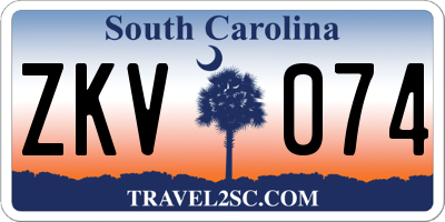 SC license plate ZKV074