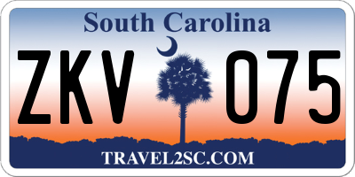 SC license plate ZKV075