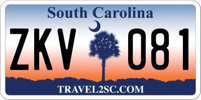 SC license plate ZKV081