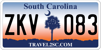 SC license plate ZKV083