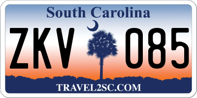 SC license plate ZKV085
