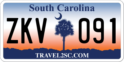 SC license plate ZKV091
