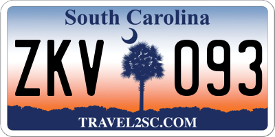 SC license plate ZKV093