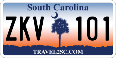 SC license plate ZKV101